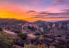 The Mountain Monasteries Of Meteora In Greece.
